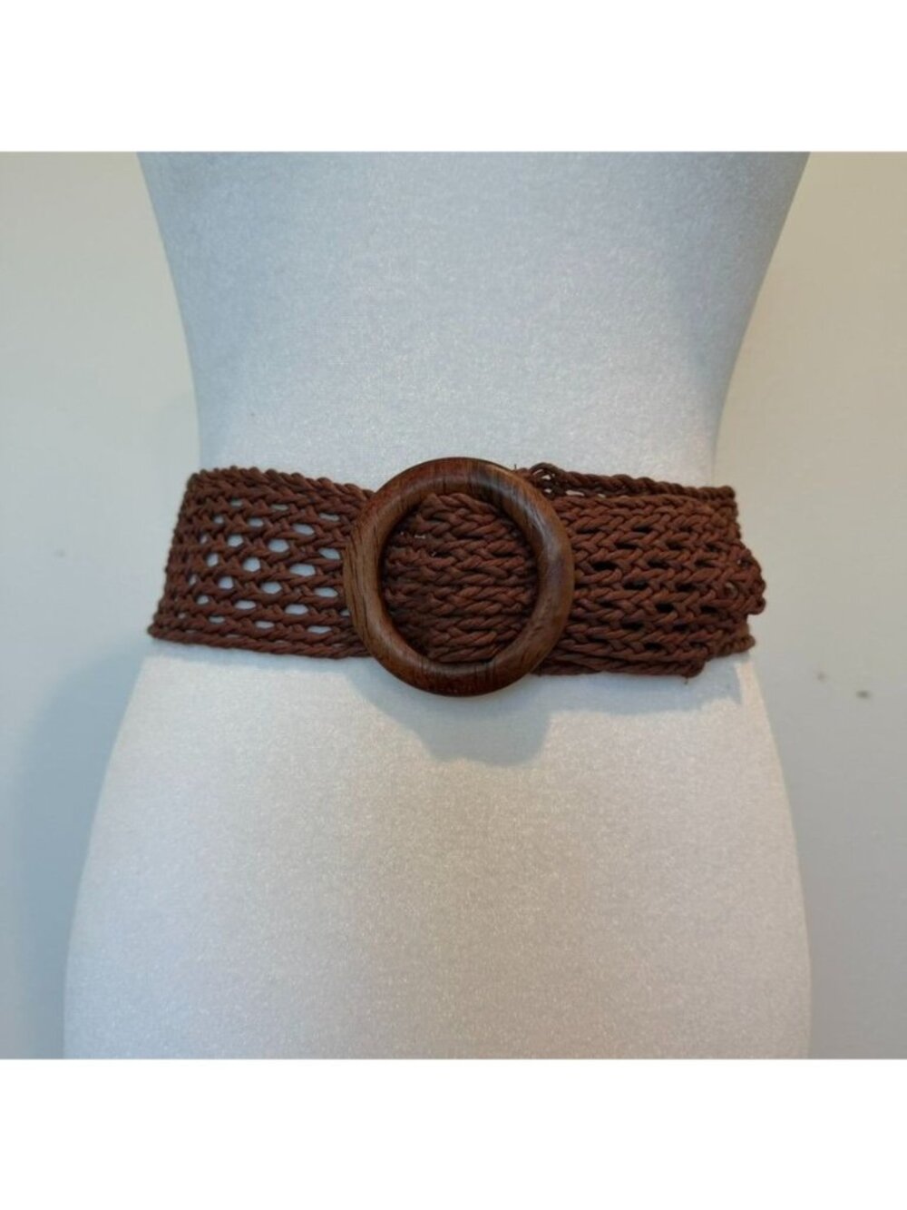 Vintage Karen Scott Cotton Brown Woven Braided Belt 80s 90s